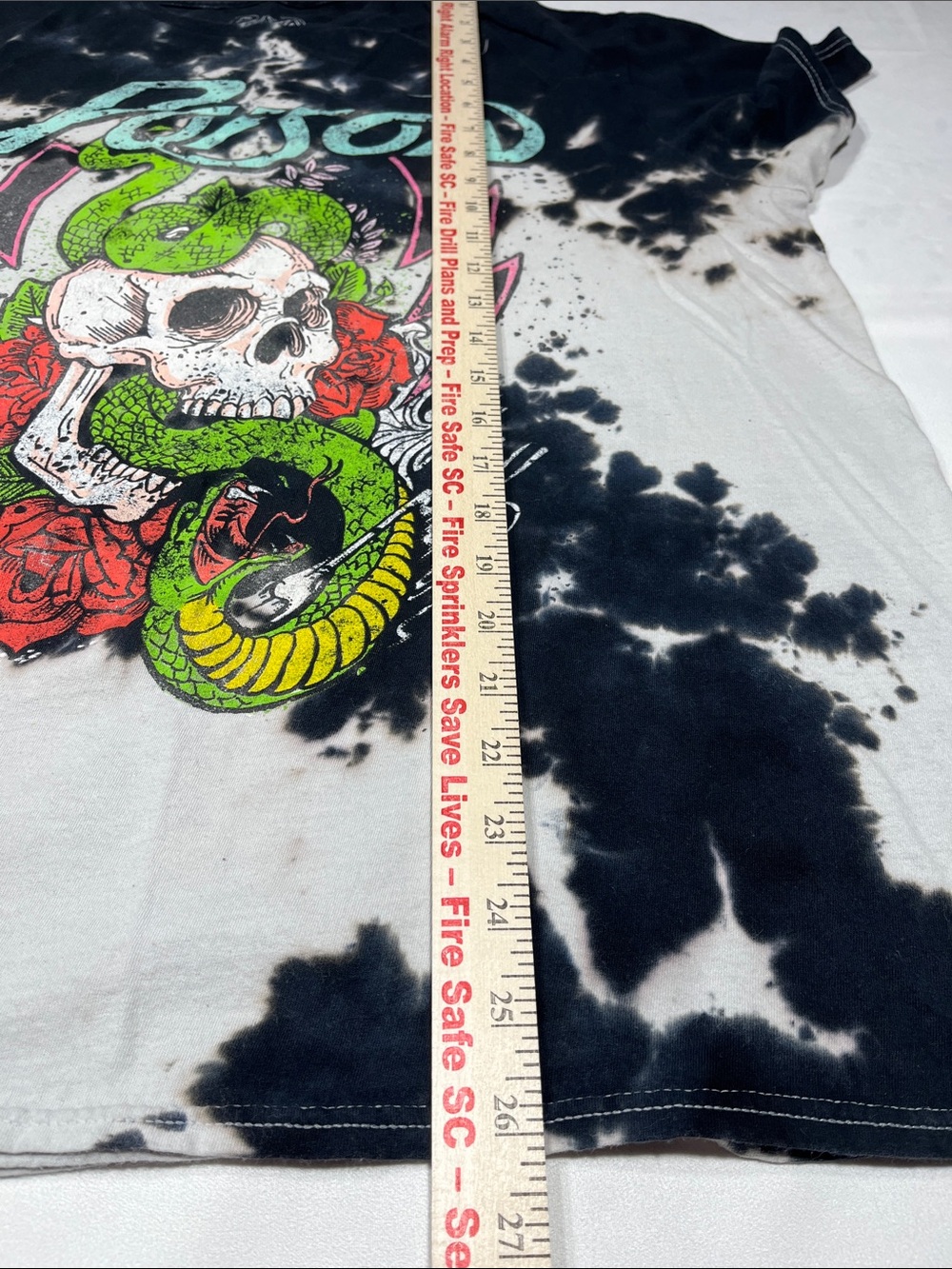 Poison‎ Skull Snake Tie Dye Graphic Band T Shirt Large Rock Tee L - Picture 7 of 7